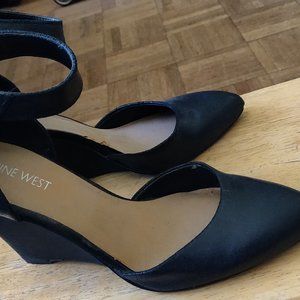 Women's Leather 4 inch Tapered Wedge Heels Nine West Size 8.5.